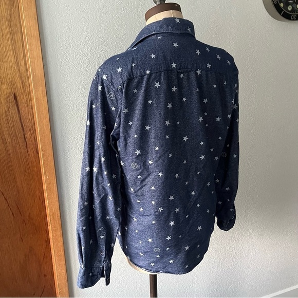 UNIFORM EXPERIMENT x FRAGMENT sz 2 M Long Sleeve Button Down Shirt Stars - Picture 5 of 10